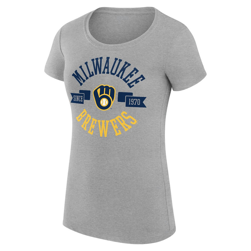 Milwaukee Brewers G-III 4Her by Carl Banks Women's Super-Slim Fit Lightweight City Graphic T-Shirt Outlet