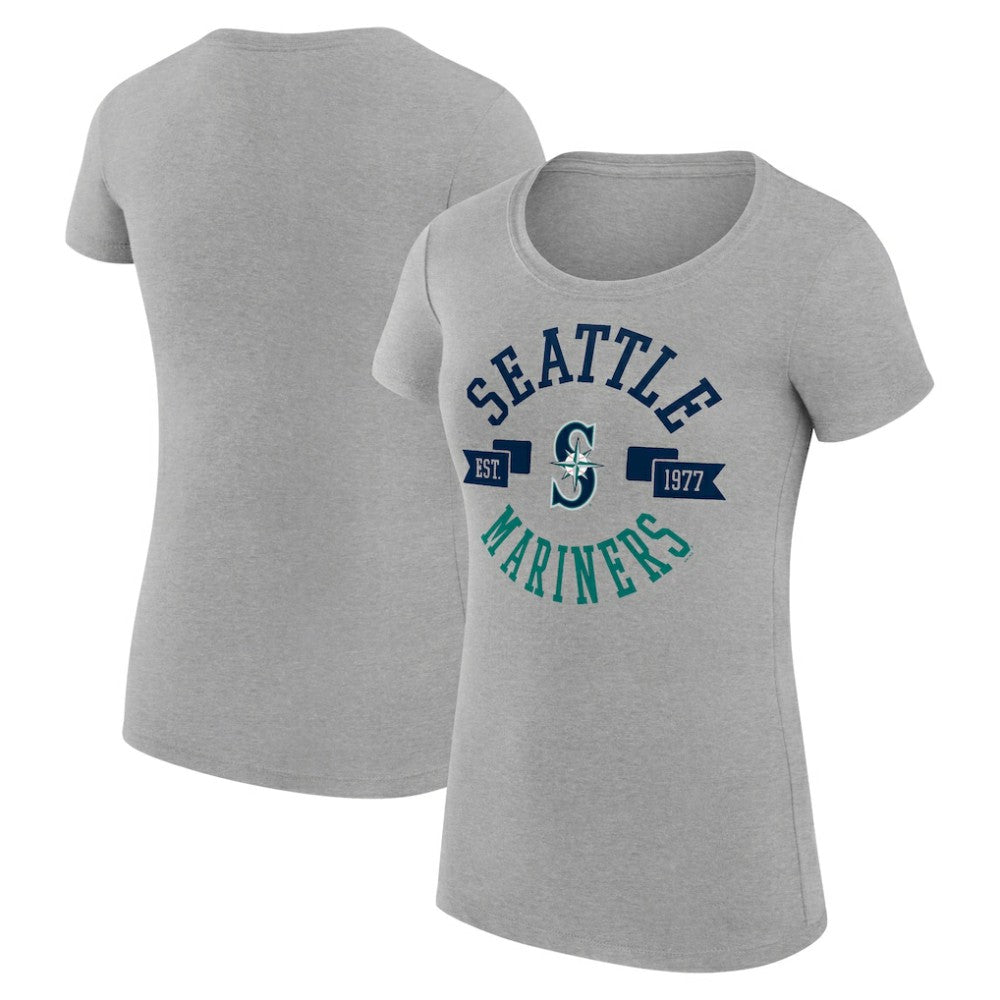 Seattle Mariners G-III 4Her by Carl Banks Women's Super-Slim Fit Lightweight City Graphic T-Shirt Outlet