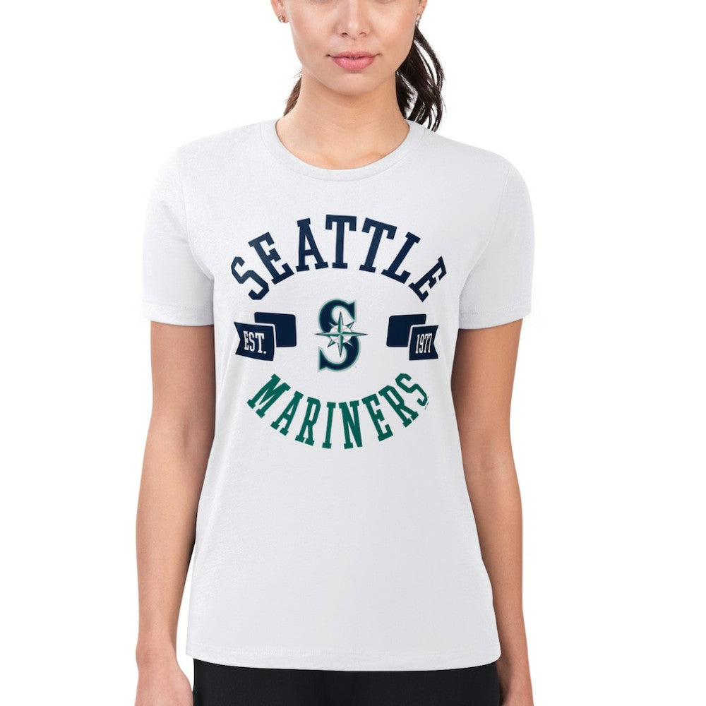 Seattle Mariners G-III 4Her by Carl Banks Women's Super-Slim Fit Lightweight City Graphic T-Shirt Sale