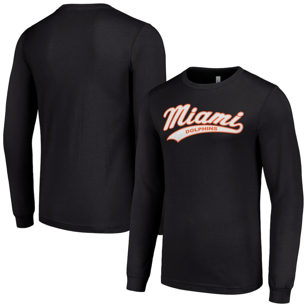 Miami Dolphins Starter Tailsweep Long Sleeve T-Shirt - Black - NFL