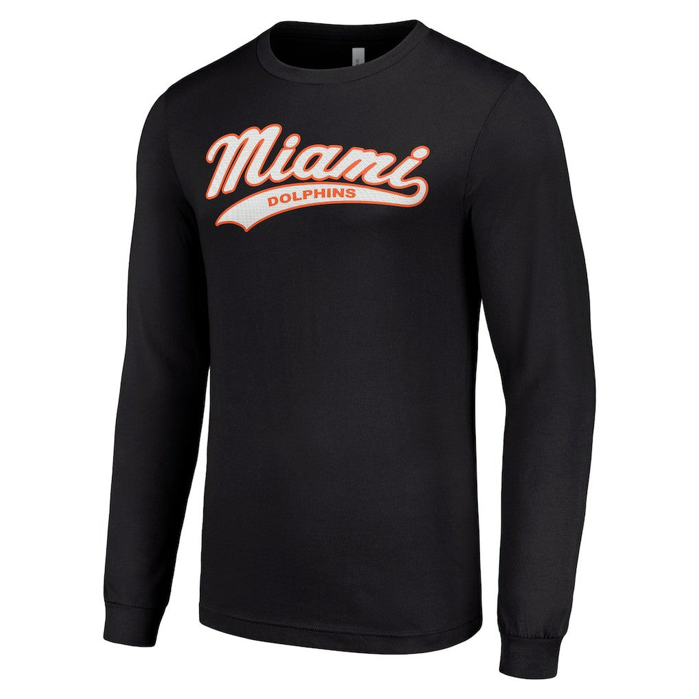 Miami Dolphins Starter Tailsweep Long Sleeve T-Shirt - Black - NFL