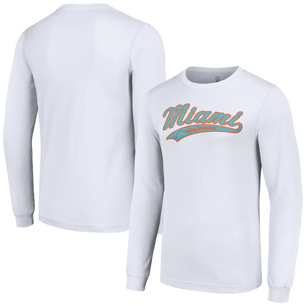 Miami Dolphins Starter Tailsweep Long Sleeve T-Shirt - White - NFL