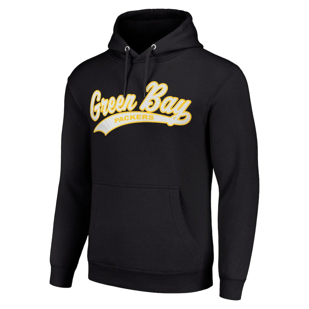 Green Bay Packers Starter Unisex Tailsweep Pullover Hoodie - Black - NFL