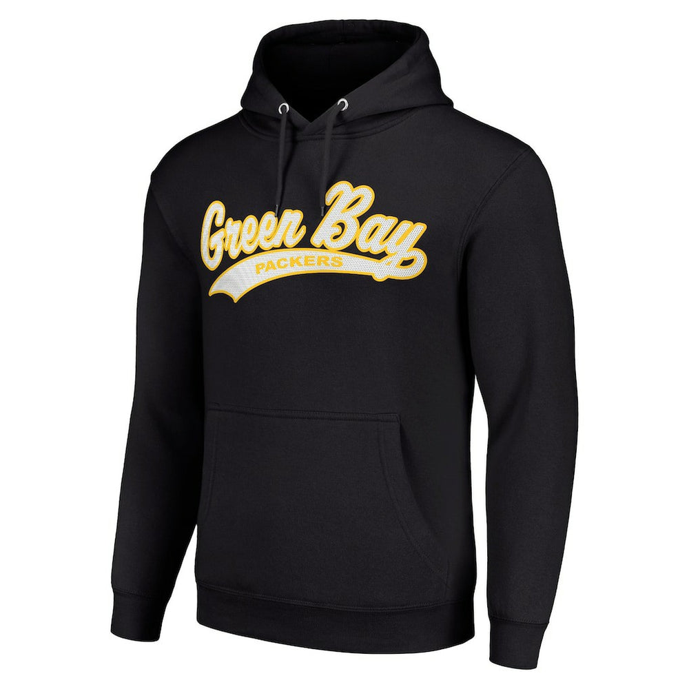 Green Bay Packers Starter Unisex Tailsweep Pullover Hoodie - Black - NFL