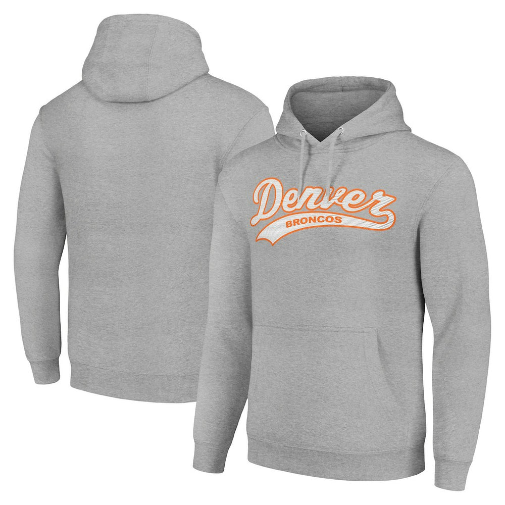 Denver Broncos Starter Unisex Tailsweep Pullover Hoodie - Heather Gray - NFL