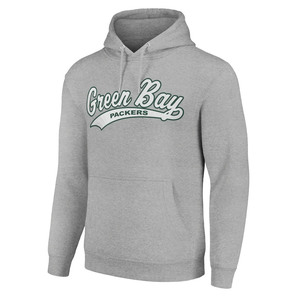 Green Bay Packers Starter Unisex Tailsweep Pullover Hoodie - Heather Gray - NFL
