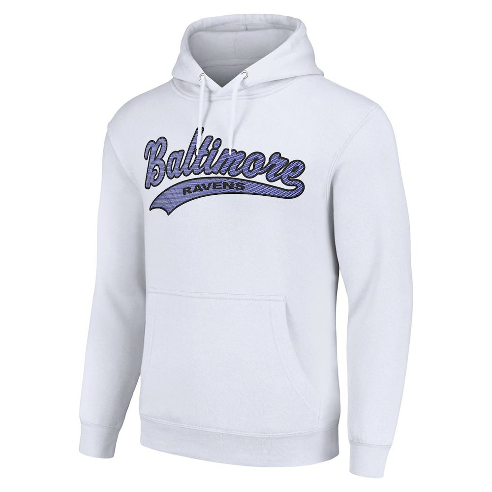 Baltimore Ravens Starter Unisex Tailsweep Pullover Hoodie - White - NFL