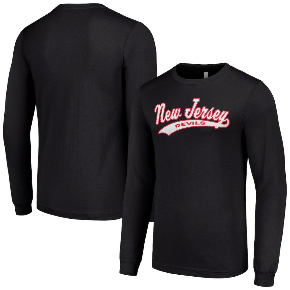 New Jersey Devils Starter Tailsweep T-Shirt - Black | NHL Lifestyle