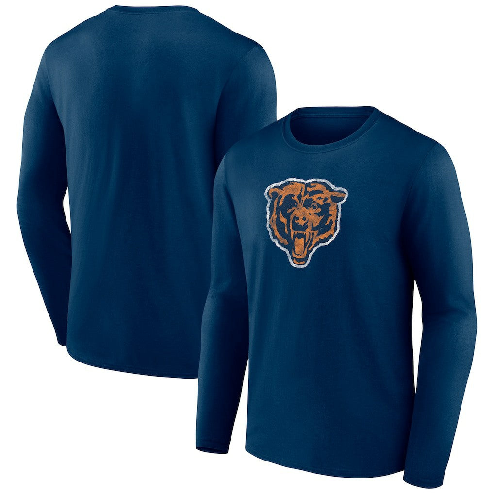 Chicago Bears Throwback Long Sleeve T-Shirt - Navy - NFL