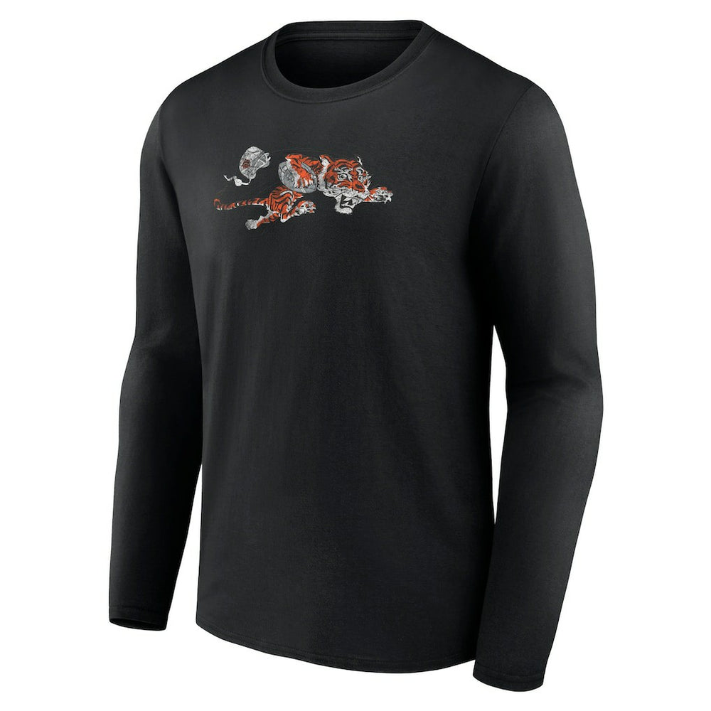 Cincinnati Bengals Throwback Long Sleeve T-Shirt - Black - NFL