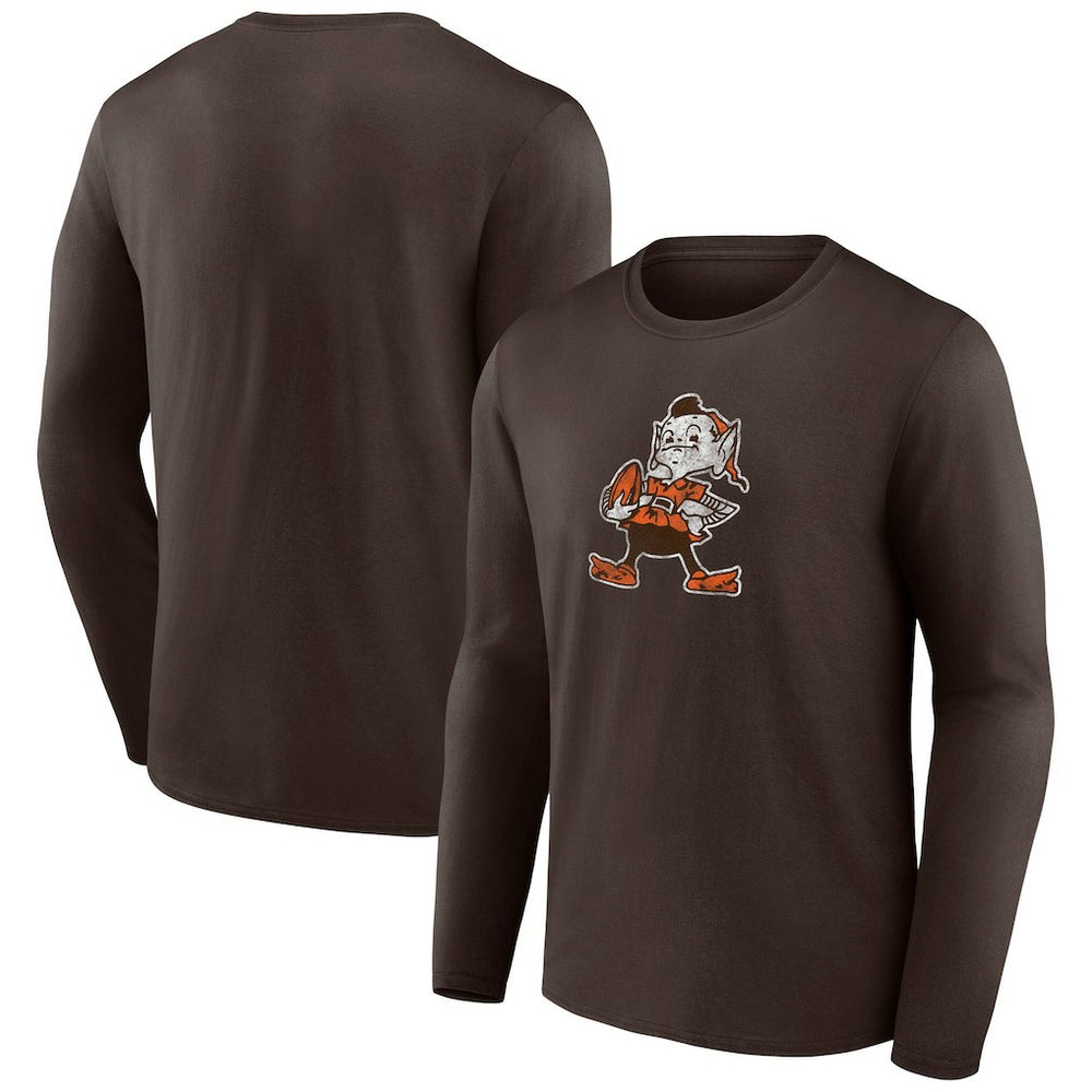 Cleveland Browns Throwback Long Sleeve T-Shirt - Brown - NFL