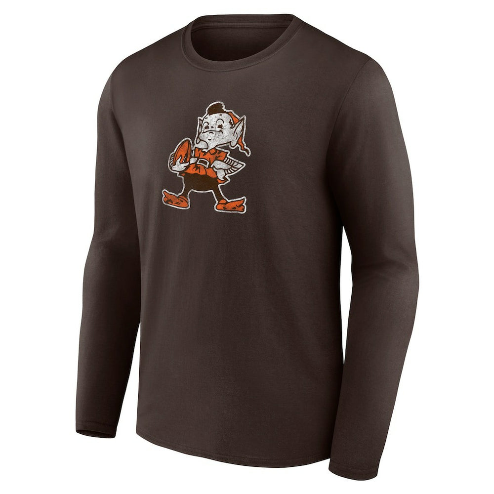 Cleveland Browns Throwback Long Sleeve T-Shirt - Brown - NFL