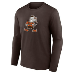 Cleveland Browns Throwback Long Sleeve T-Shirt - Brown - NFL