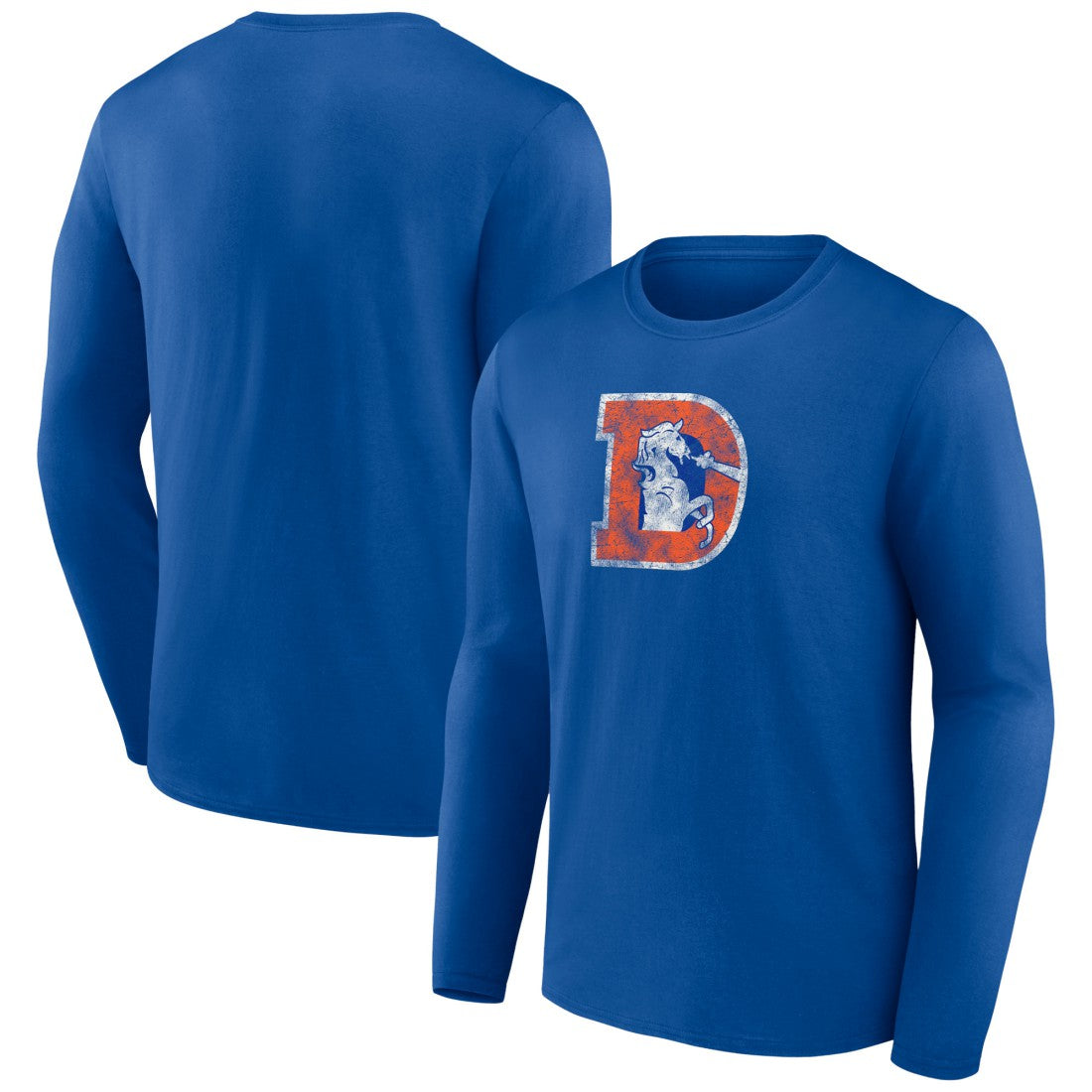 Denver Broncos Throwback Long Sleeve T-Shirt - Royal - NFL