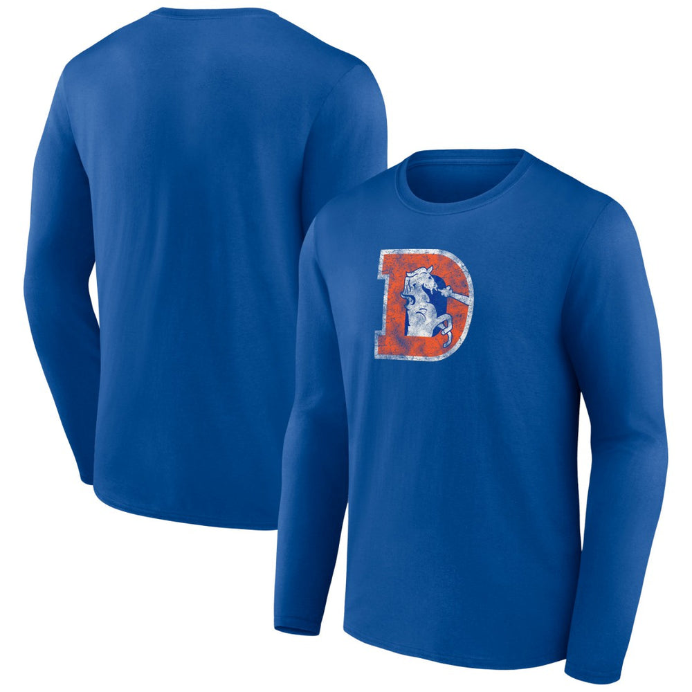 Denver Broncos Throwback Long Sleeve T-Shirt - Royal - NFL
