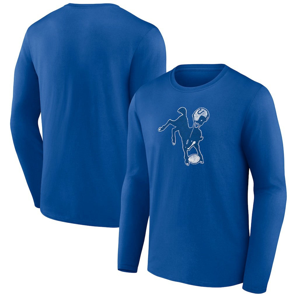 Indianapolis Colts Throwback Long Sleeve T-Shirt - Royal - NFL