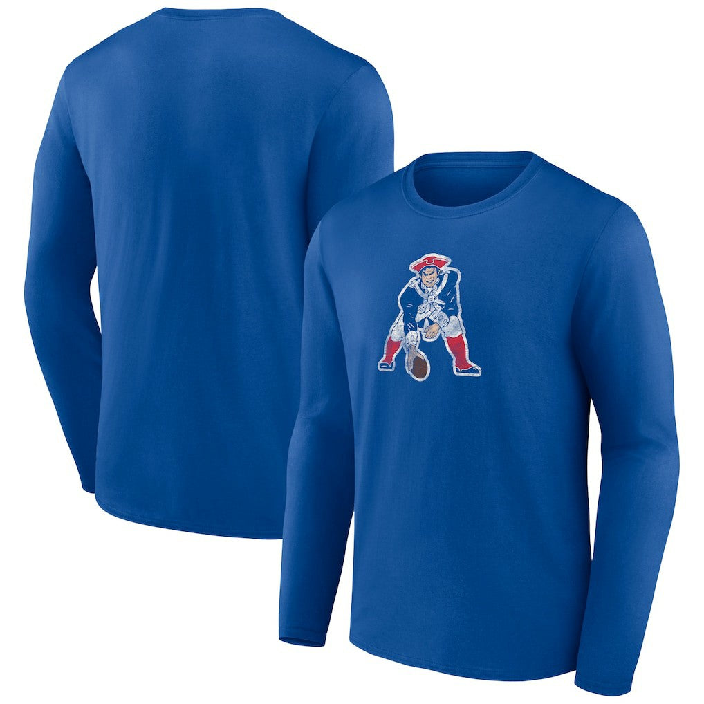 New England Patriots Throwback Long Sleeve T-Shirt - Royal - NFL