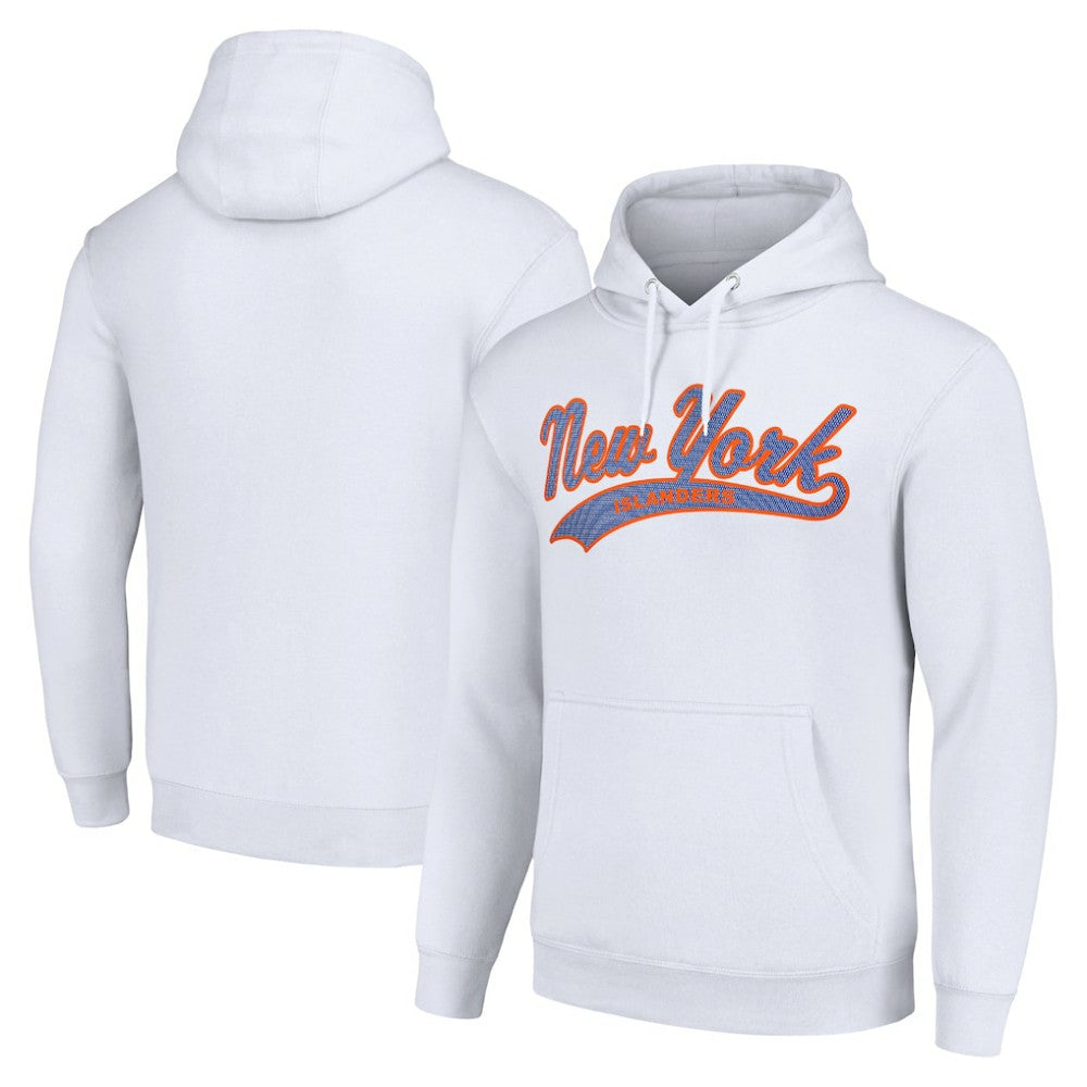 New York Islanders Starter Tailsweep Fleece Tri-Blend Pullover Hoodie - White | NHL discount