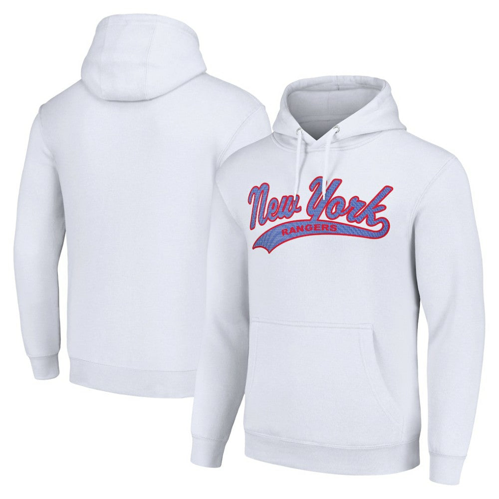 New York Rangers Starter Tailsweep Fleece Tri-Blend Pullover Hoodie - White | NHL discount