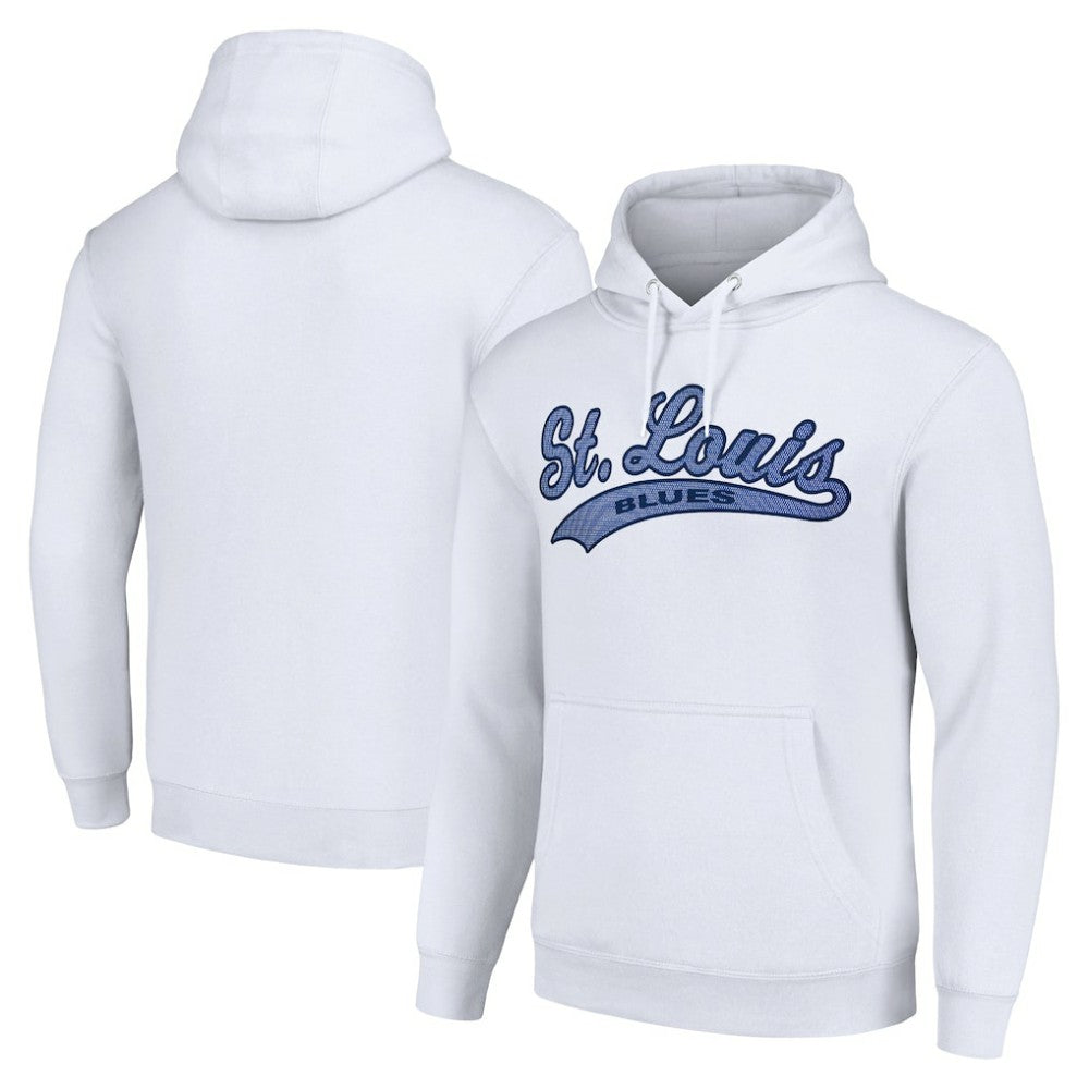 St. Louis Blues Starter Tailsweep Fleece Tri-Blend Pullover Hoodie - White | NHL on sale
