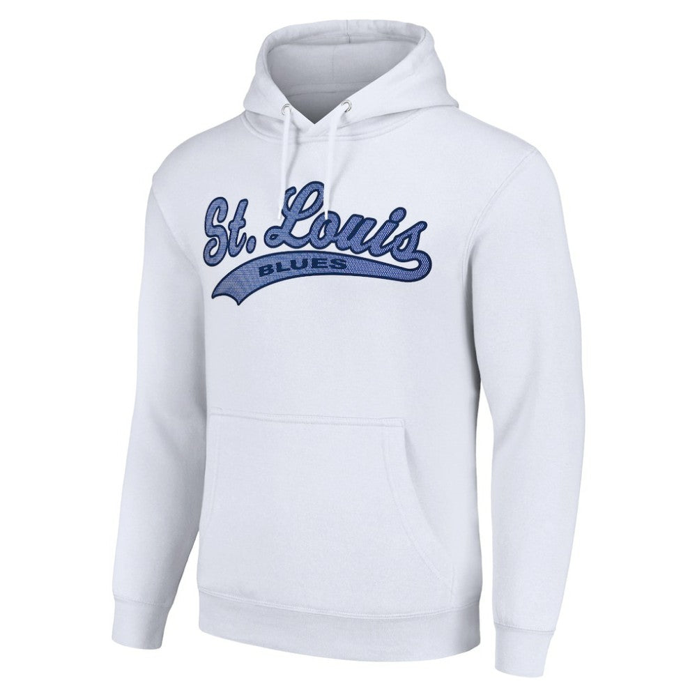 St. Louis Blues Starter Tailsweep Fleece Tri-Blend Pullover Hoodie - White | NHL on sale