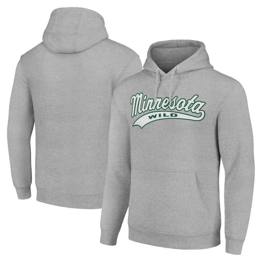 Minnesota Wild Starter Tailsweep Fleece Tri-Blend Pullover Hoodie - Heather Gray | NHL on sale