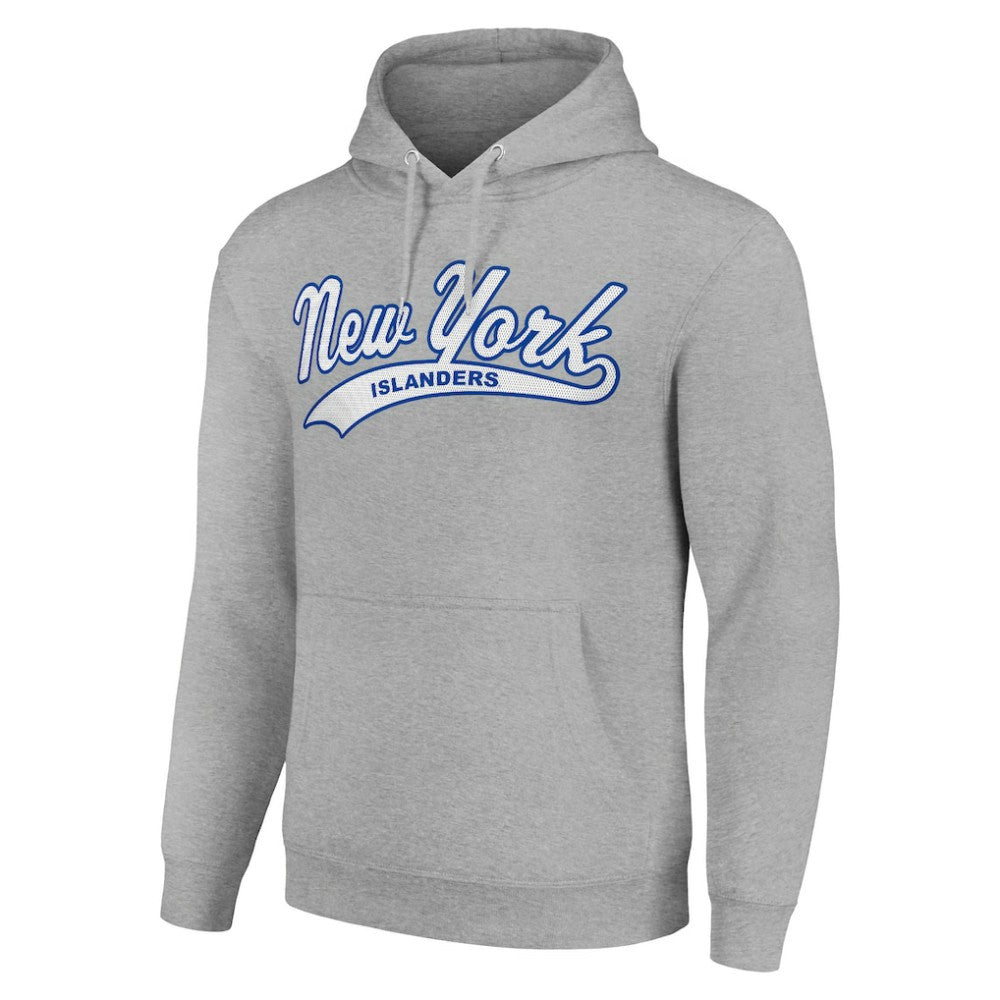 New York Islanders Starter Tailsweep Fleece Tri-Blend Pullover Hoodie - Heather Gray | NHL Clearance