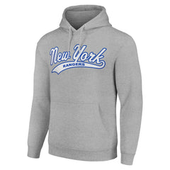 New York Rangers Starter Tailsweep Fleece Tri-Blend Pullover Hoodie - Heather Gray | NHL Lifestyle