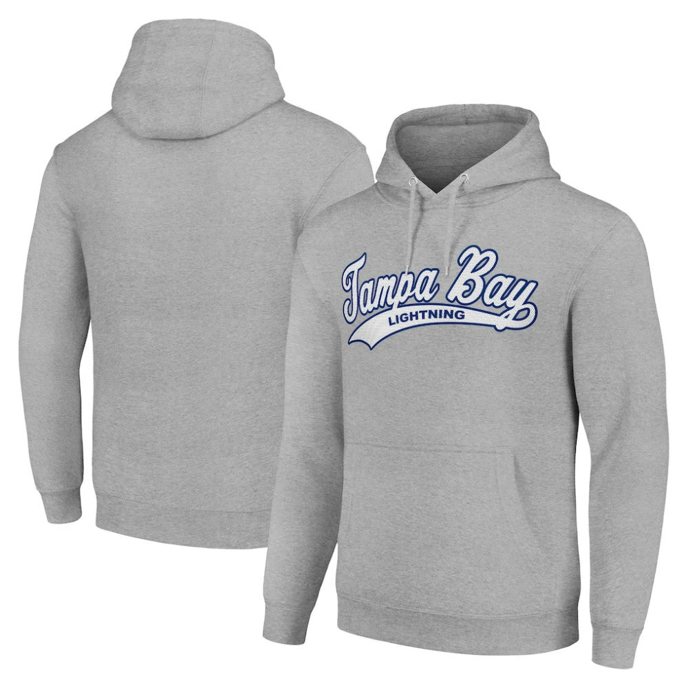 Tampa Bay Lightning Starter Tailsweep Fleece Tri-Blend Pullover Hoodie - Heather Gray | NHL Lifestyle