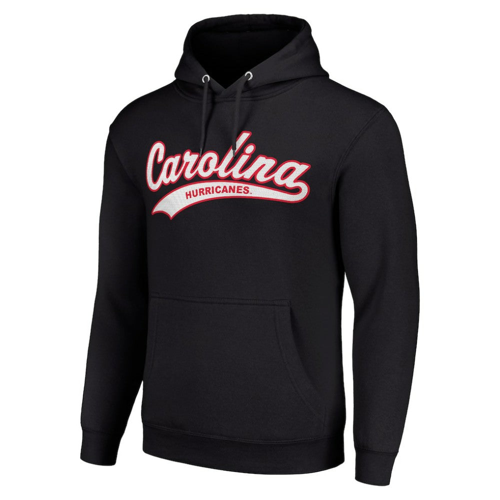 Carolina Hurricanes Starter Tailsweep Fleece Tri-Blend Pullover Hoodie - Black | NHL Clearance