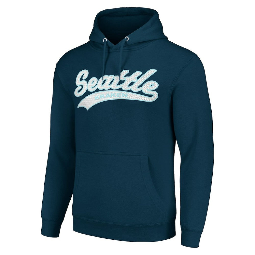 Seattle Kraken Starter Tailsweep Fleece Tri-Blend Pullover Hoodie - Deep Sea Blue | NHL Lifestyle