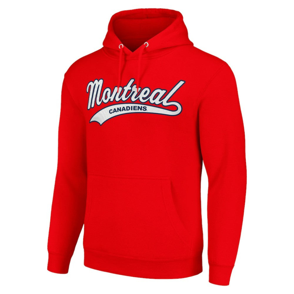 Montreal Canadiens Starter Tailsweep Fleece Tri-Blend Pullover Hoodie - Red | NHL Lifestyle