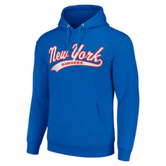 New York Rangers Starter Tailsweep Fleece Tri-Blend Pullover Hoodie - Blue | NHL Clearance