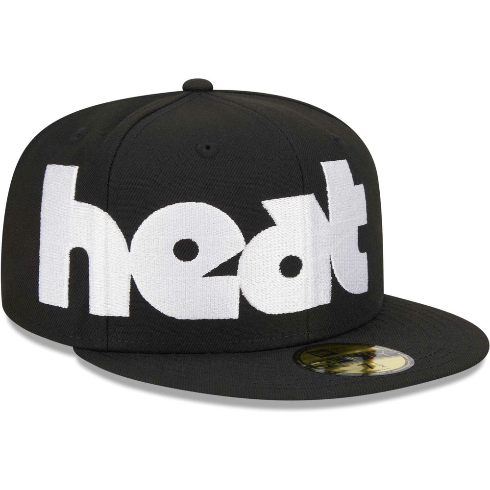 New Era Miami Heat Checkerboard UV 59FIFTY Fitted Hat Black