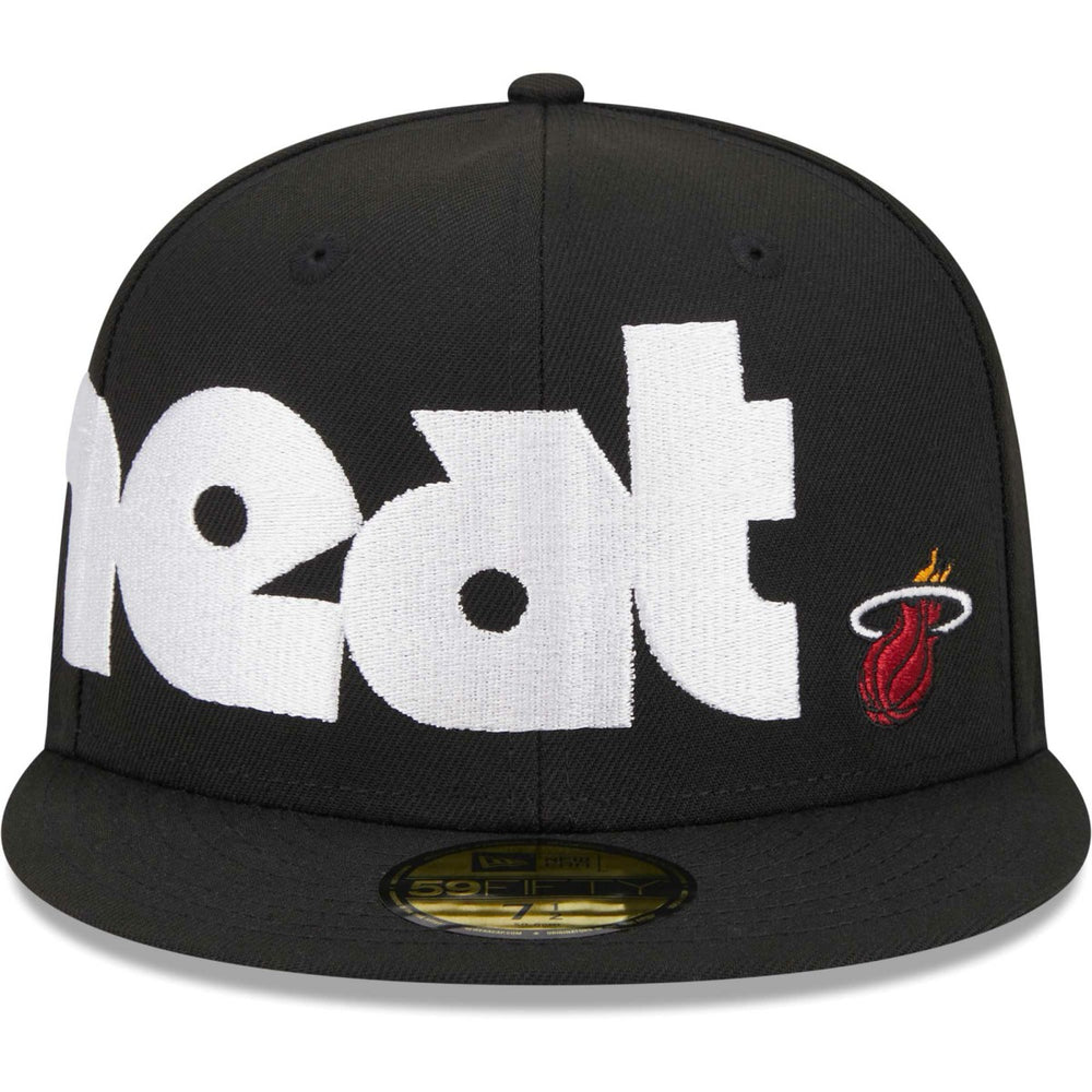 New Era Miami Heat Checkerboard UV 59FIFTY Fitted Hat Black