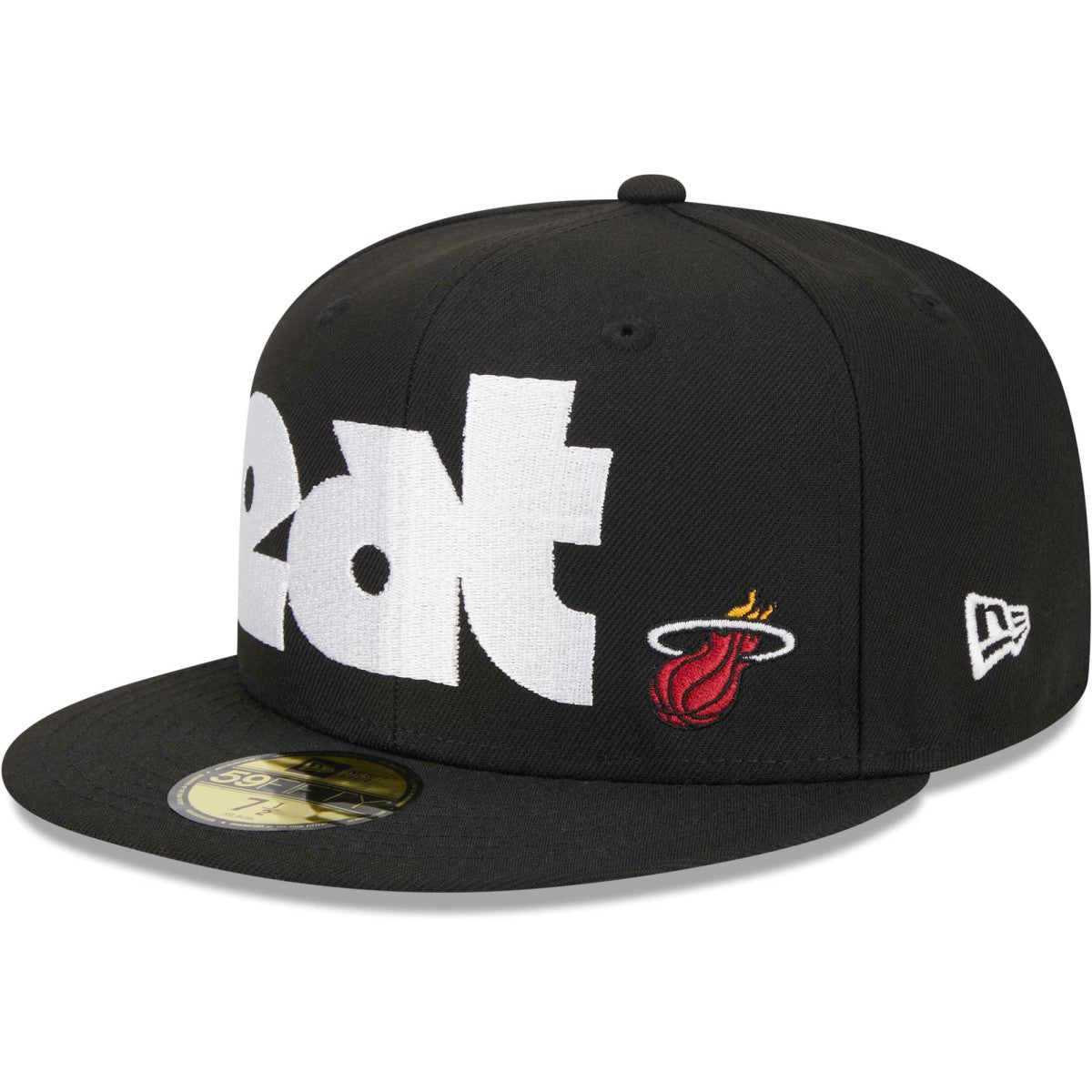 New Era Miami Heat Checkerboard UV 59FIFTY Fitted Hat Black