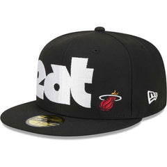 New Era Miami Heat Checkerboard UV 59FIFTY Fitted Hat Black
