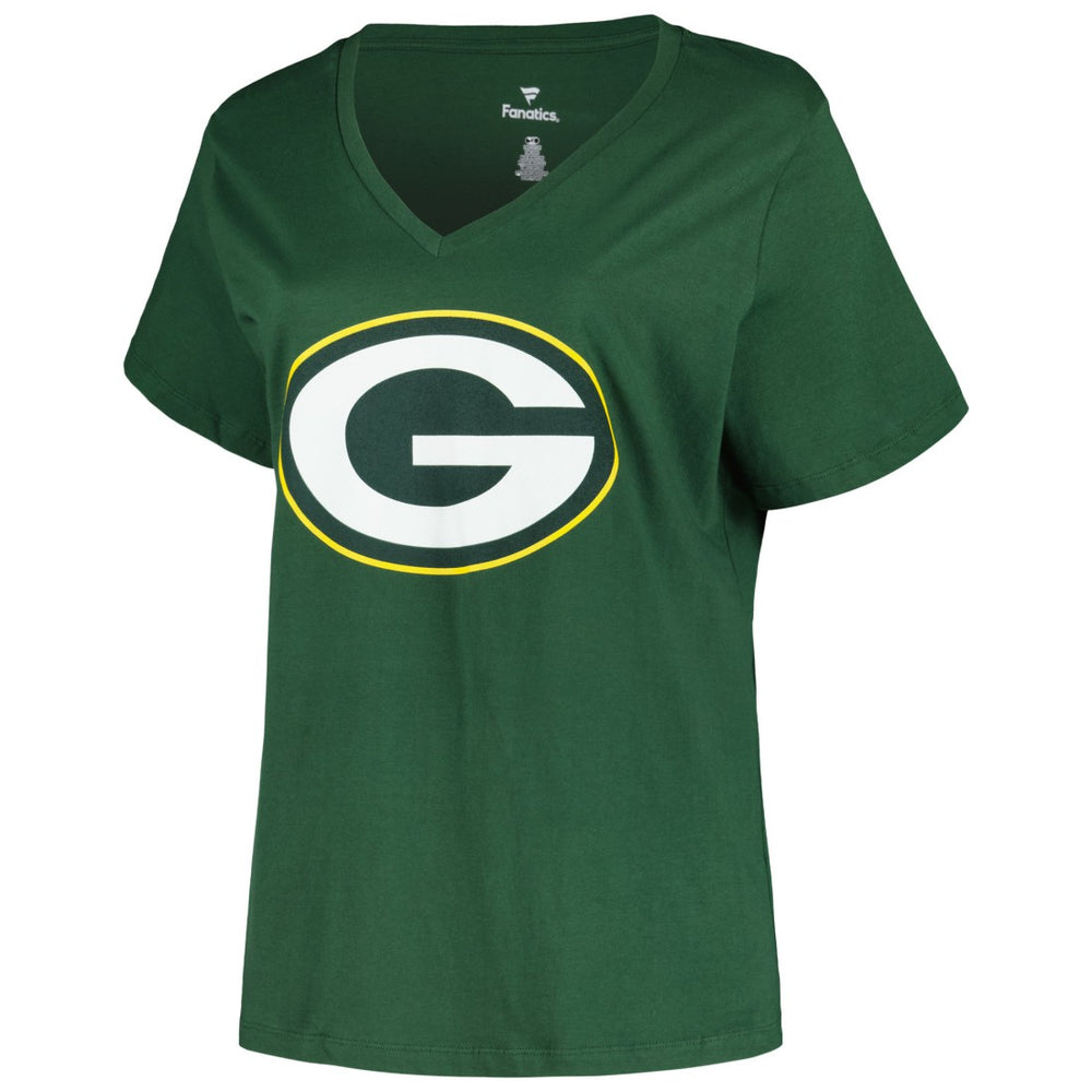 Jordan Love Green Bay Packers Women's Plus Size Name & Number V-Neck T-Shirt - Green - Fanatics