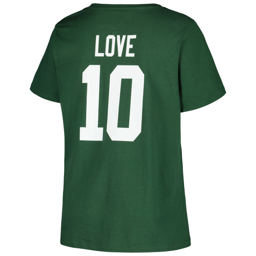 Jordan Love Green Bay Packers Women's Plus Size Name & Number V-Neck T-Shirt - Green - Fanatics