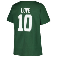 Jordan Love Green Bay Packers Women's Plus Size Name & Number V-Neck T-Shirt - Green - Fanatics