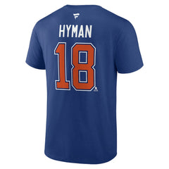 Zach Hyman Edmonton Oilers Fanatics Authentic Stack Name & Number T-Shirt - Blue | Fanatics on sale