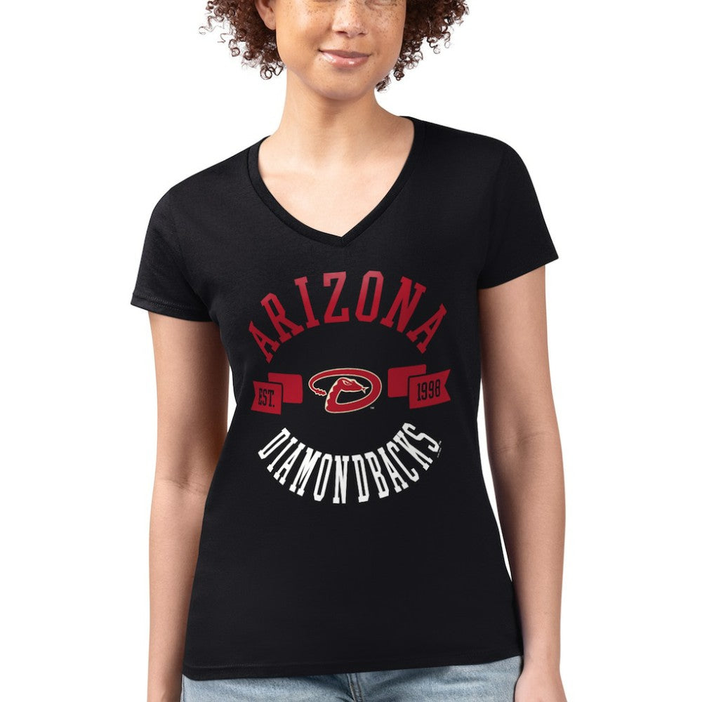 Arizona Diamondbacks G-III 4Her by Carl Banks Women's Super-Slim Fit Lightweight City Graphic V-Neck T-Shirt Outlet