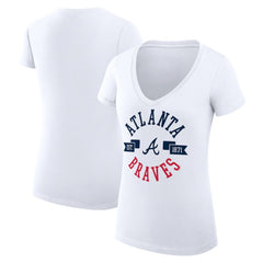 Atlanta Braves G-III 4Her by Carl Banks Women's Super-Slim Fit Lightweight City Graphic V-Neck T-Shirt for sale