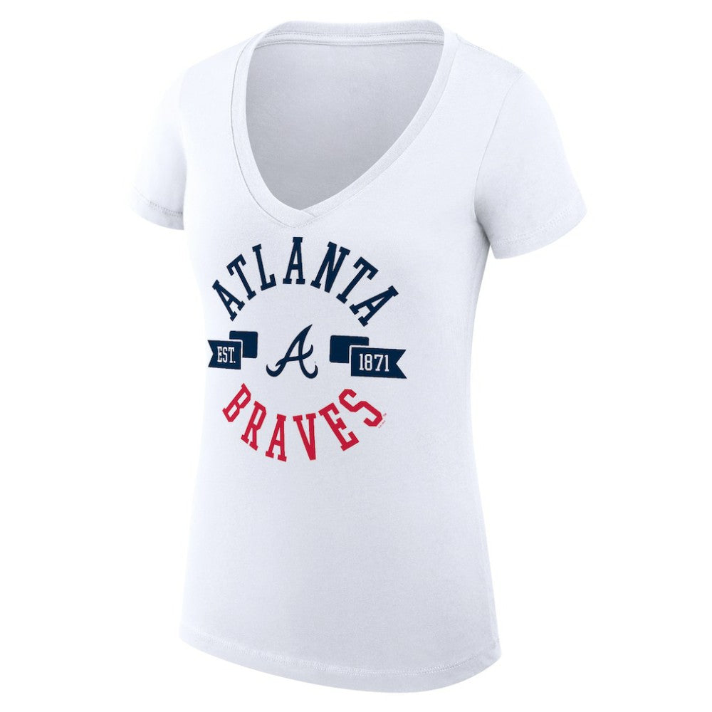 Atlanta Braves G-III 4Her by Carl Banks Women's Super-Slim Fit Lightweight City Graphic V-Neck T-Shirt for sale