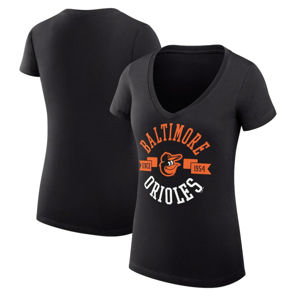 Baltimore Orioles G-III 4Her by Carl Banks Women's Super-Slim Fit Lightweight City Graphic V-Neck T-Shirt Sale