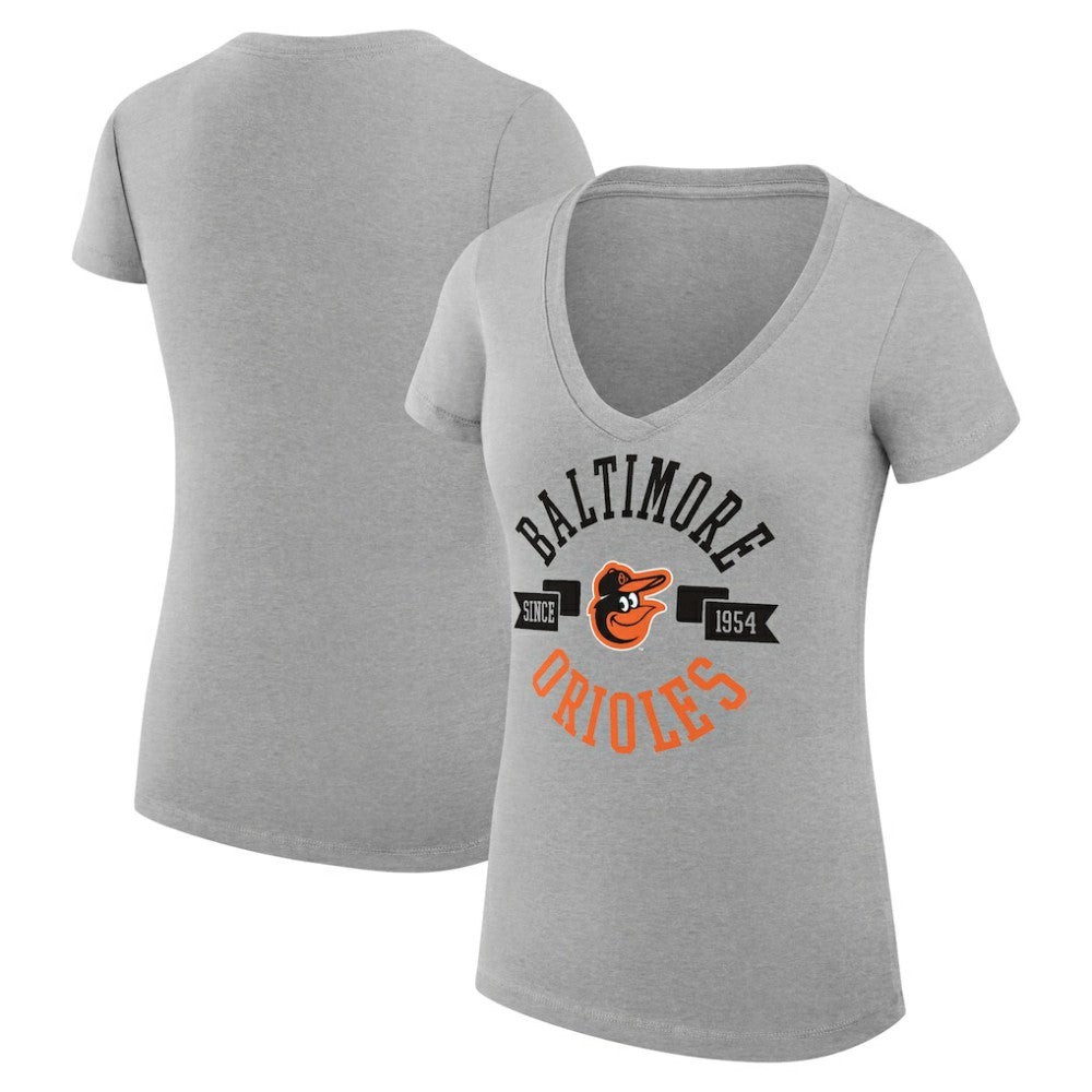 Baltimore Orioles G-III 4Her by Carl Banks Women's Super-Slim Fit Lightweight City Graphic V-Neck T-Shirt Sale