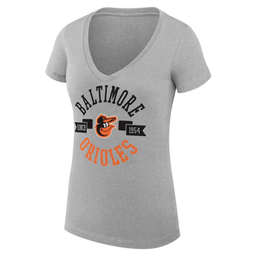 Baltimore Orioles G-III 4Her by Carl Banks Women's Super-Slim Fit Lightweight City Graphic V-Neck T-Shirt Sale