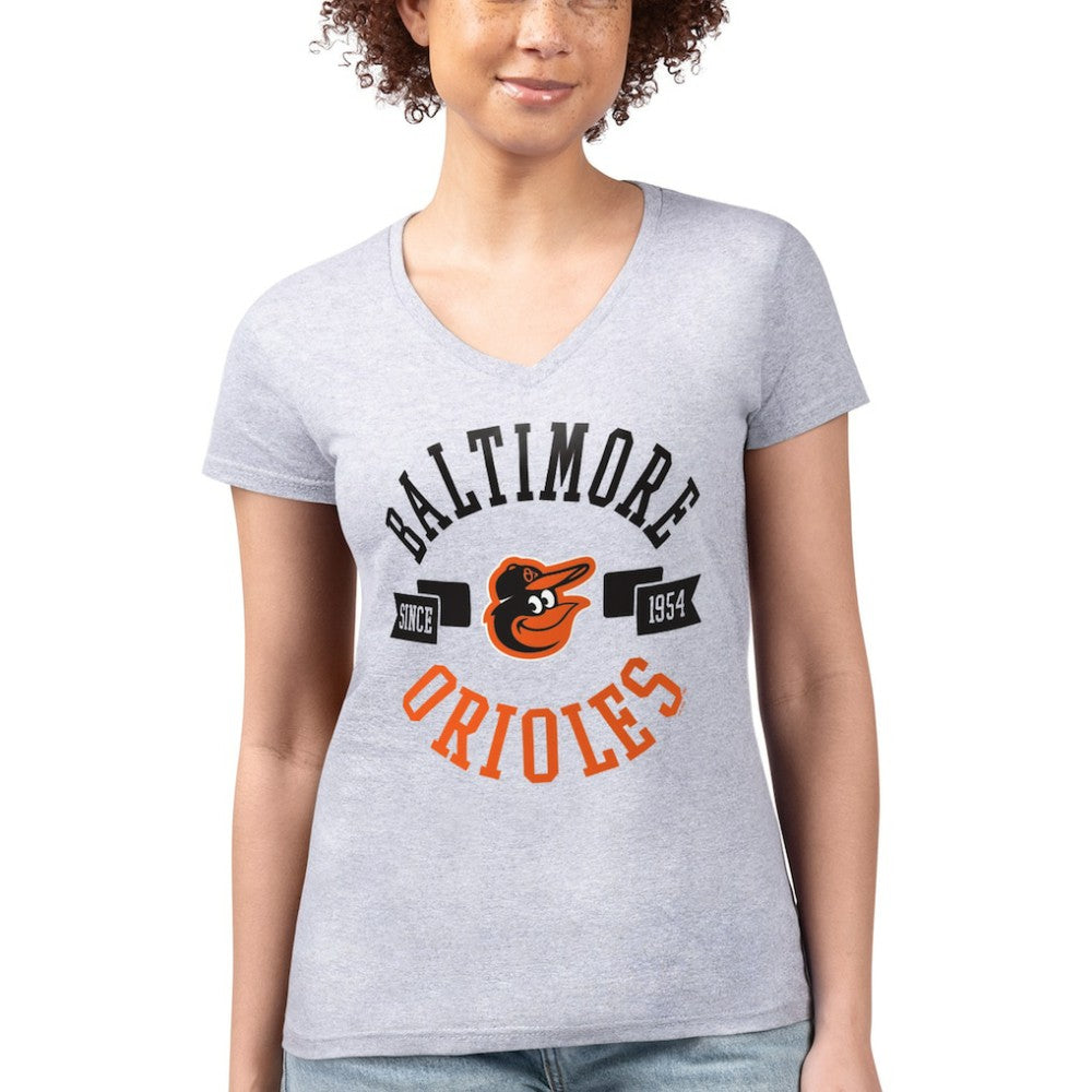 Baltimore Orioles G-III 4Her by Carl Banks Women's Super-Slim Fit Lightweight City Graphic V-Neck T-Shirt Sale