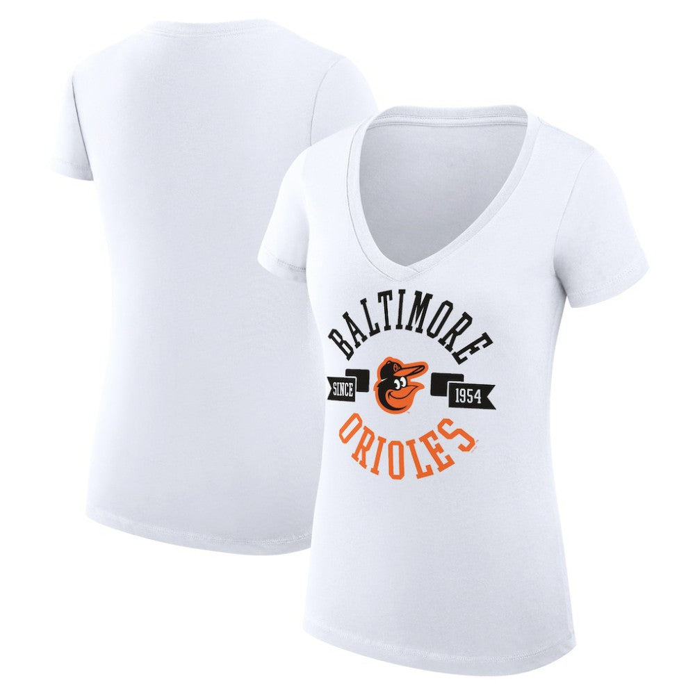 Baltimore Orioles G-III 4Her by Carl Banks Women's Super-Slim Fit Lightweight City Graphic V-Neck T-Shirt for sale