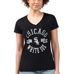 Chicago White Sox G-III 4Her by Carl Banks Women's Super-Slim Fit Lightweight City Graphic V-Neck T-Shirt Discount
